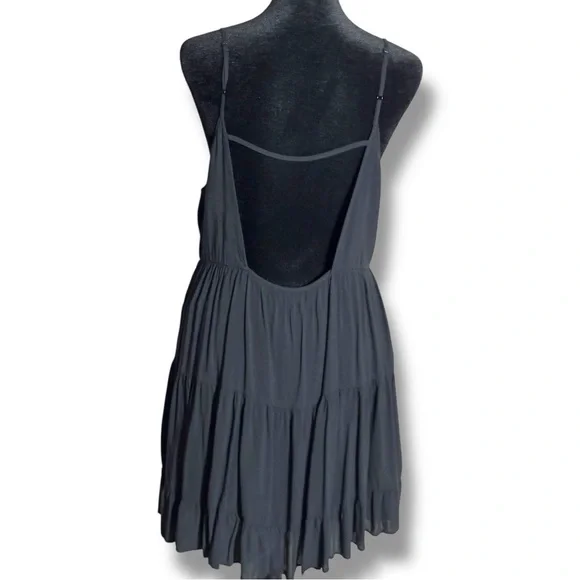 Talula Classic Black Sleeveless Skinny Strap Tiered Empire Waist Mini Dress - Picture 6 of 16